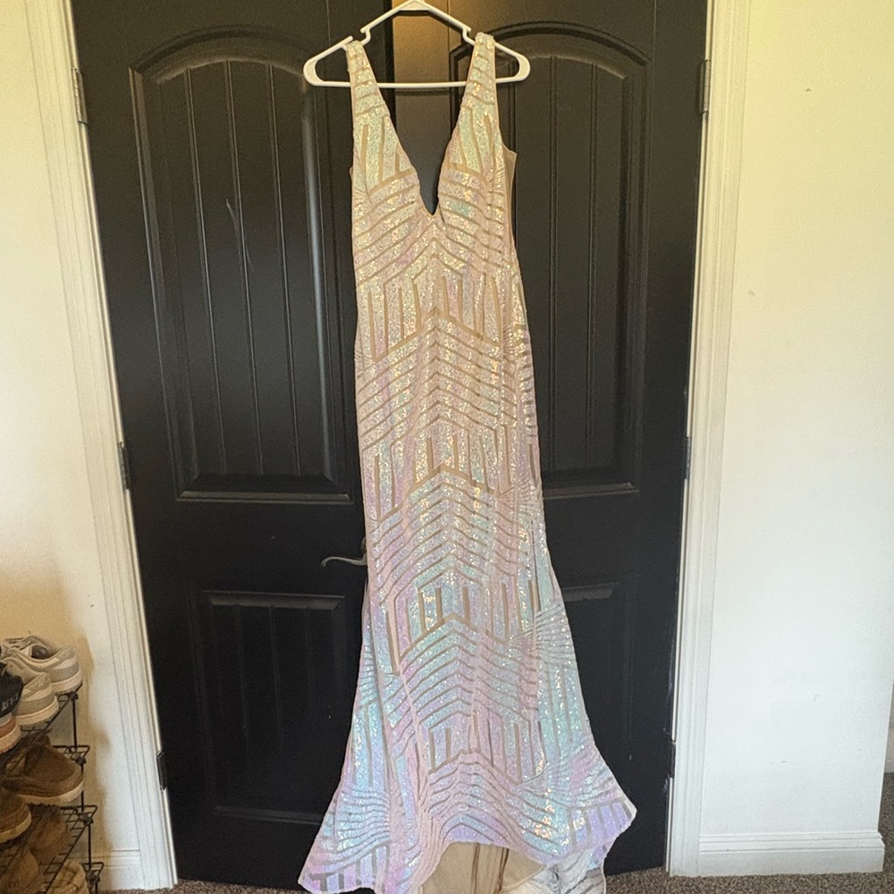 Elegant Iridescent Evening Gown